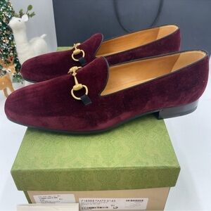 Men’s Gucci velvet horse bit dress loafers size 9.5 fits 10.5 US made in Italy